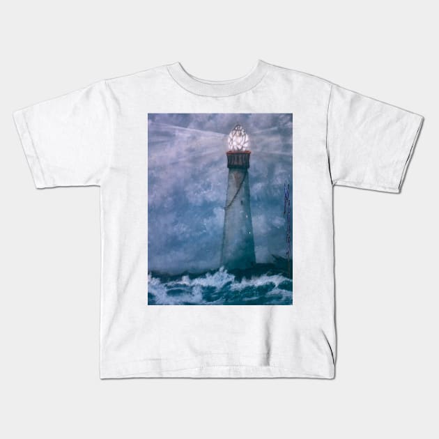 Tiffany Lighthouse (The Refrigerator Commission) Kids T-Shirt by MooreMythos